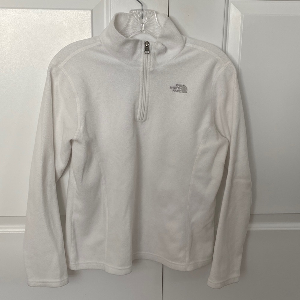 Girls North Face white fleece pullover XL